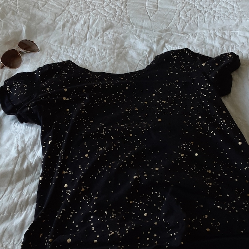 Women's gold splatter tshirt